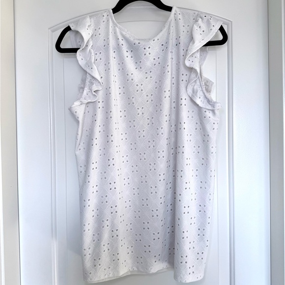 Torrid White Eyelet Soft Girl Summer Ruffle Sleeve top Plus size 0 - Picture 4 of 6